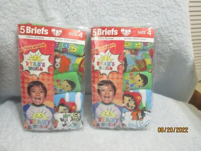 Ryan's World Boy's Underwear 2 Packages (5 pairs per pkg.) Size 4 New