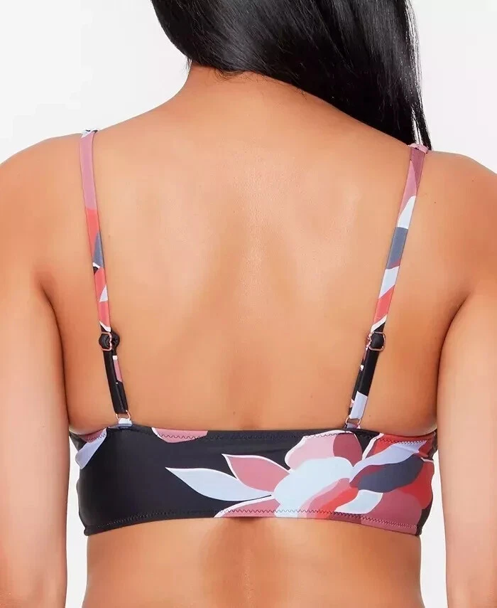 Top de natación de bikini bar III negro Secret Garden Longline halter talla grande para mujer Foto 2 de 4