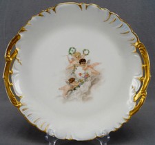GDM Limoges Hand Painted Cherubs in Clouds & Gold 12 Inch Charger Plate