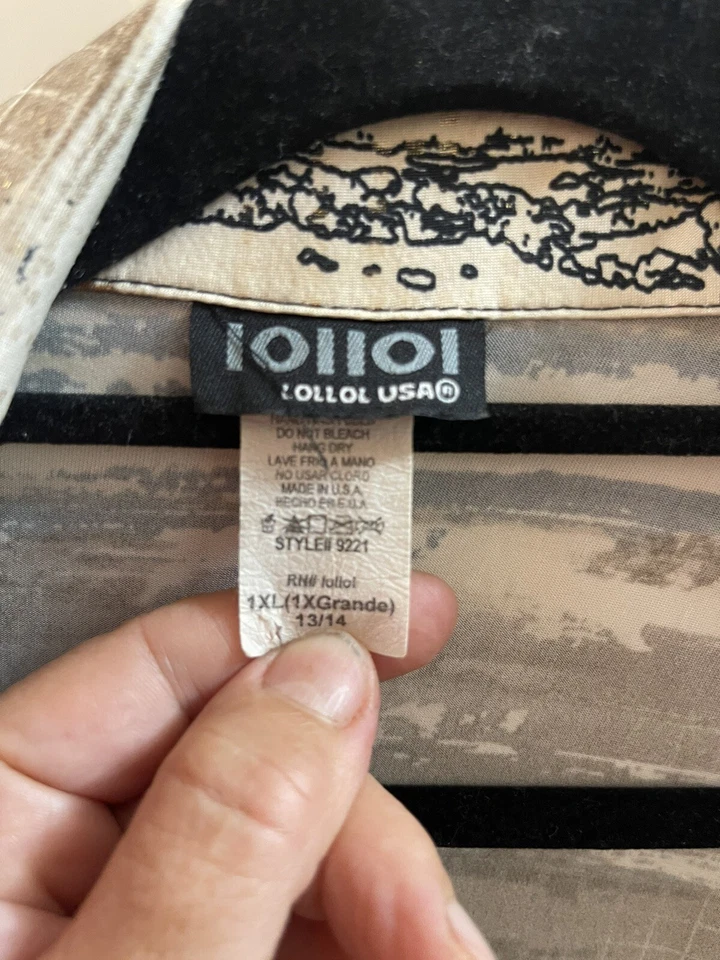 LOL LOL EE. UU. Blusa Vintage con Camiseta Interior TALLA XL 14 (Buena Para Talla 12 Foto 3 de 4