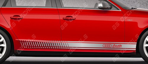 2x Audi Sport Logo Side Stripes Premium Quality Cast Vinyl TT RS Quattro S-line - Picture 5 of 11