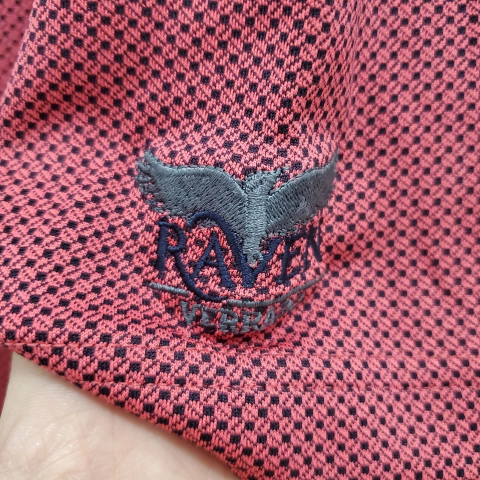 Cleveland Classics Raven Verado Men's Vintage Red Black Diamond Golf Polo L - Image 4 of 4