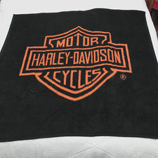 Vintage Biederlack Harley Davidson Throw Blanket Soft Plush 52”x50” MADE IN USA