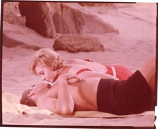 Bedtime Story Shirley Jones Marlon Brando Kissing Original 4x5 Transparency 1964