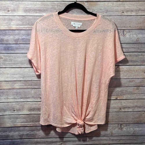 Lou \u0026 Grey for Loft Peach Linen Tee 