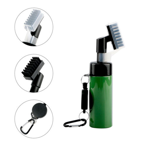 Golf Club Cleaning Brush Groove Cleaner Tool Clip To Bag With Spray Water Bottle