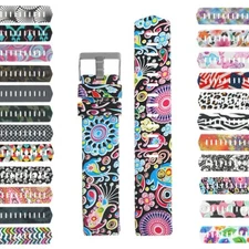 StrapsCo Patterned Silicone Watch Band Strap for Fitbit Charge 2