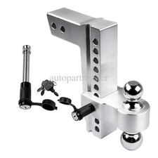 Silver 2.5 Inch Receiver 10 Inch Drop Hitch 18500 Lbs Adjustable Trailer Hitch Silver 2.5 Inch Receiver 10 Inch Drop Hitch 18500 Lbs Adjustable Trailer Hitch