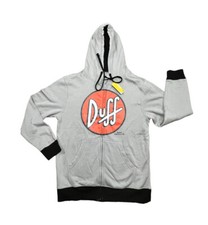 NWT The Simpson Bioworld Mens Duff Beer Can Gray Full Zip Hoodie Size Medium