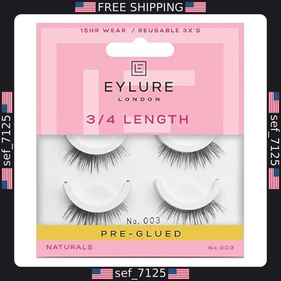 Eylure Pre-Glued False Eyelashes Twin Pack, Light & Wispy Accent No. 003