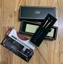 Cross Century Classic Matte Blue With Gold Trim, Selectip And Ballpoint Pen Set