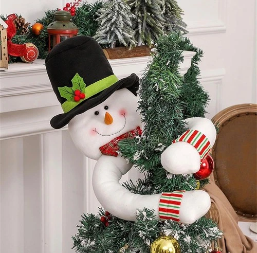 Christmas Tree Topper Snowman Santa Claus Hugger Tree Topper Ornament for