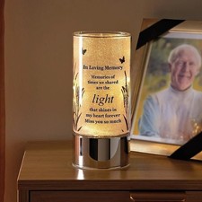 LED Memorial Candle Glass Tribute Light Battery Operated 20cm Eternal Candle