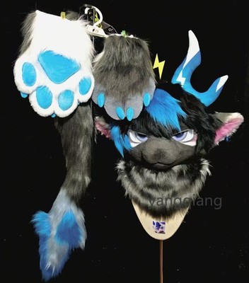 Fursuit Long Fur Husky Fox Mascot Head Party Halloween Fur Cosplay-Promotion