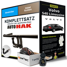 Für VOLVO S40 Limousine II Typ MS Anhängerkupplung abnehmbar +eSatz 7pol 04- PKW