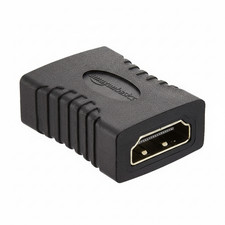 AmazonBasics HDMI Female to Female Coupler Adapter Extender Black 29x22mm