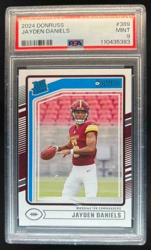 2024 Donruss Jayden Daniels Rated Rookie #389 Commanders PSA 9