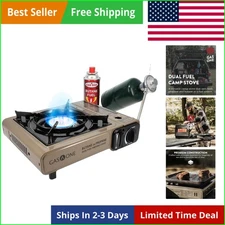 2 in 1 Portable Propane Heater & Stove, 3680 BTU-13500 BTU, Outdoor Heater Gas S