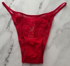 Victoria's Secret Dream Angels String Brazilian Panty Red Mesh Heart M L XL 2XL