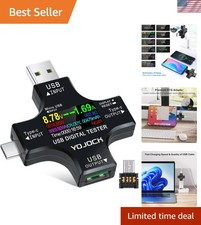 USB Power Meter for Charging Performance, 3.6-32V 0-8A, With Safety Protections