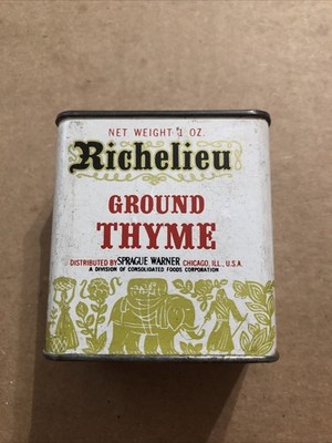Vintage Richelieu 1 Oz. Ground Thyme Metal Tin!