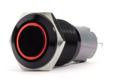 Race Sport 19mm Momentary Latching Push Button Switch ON-OFF W Red LED 12V