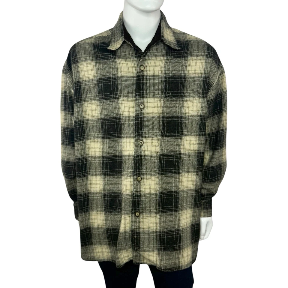 De Colección Estructura Mezcla de Lana Franela Camisa Chaqueta Para Hombre XL Hecha en Italia Foto 2 de 4