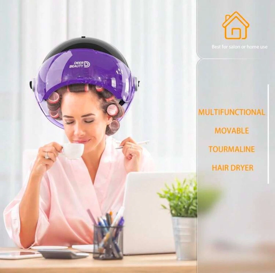 Ionic Hooded Dryer - 1875W Bonnet Hair Dryer - Sit Under Hair Dryer For Home And - Image 2 of 3