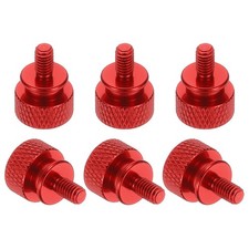 6 Pcs Computer Case Thumb Screw M4 x 7mm Knurled Screws, Red