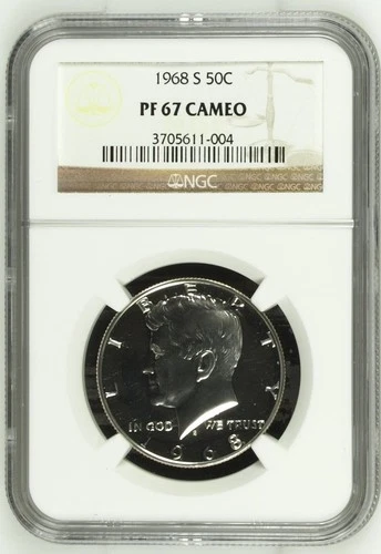 1968 S Silver Clad Kennedy Half Dollar 50c Proof Coin NGC Certified PF67 Cameo
