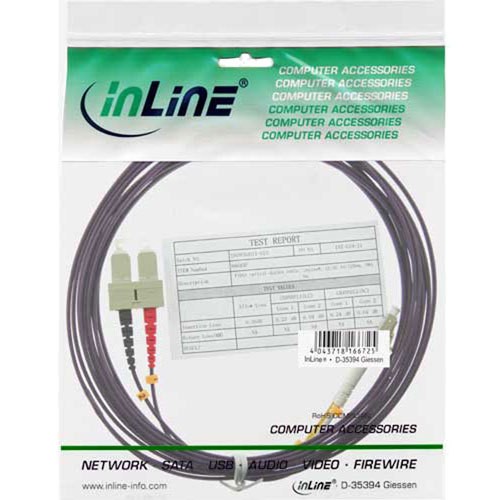 5x InLine LWL Duplex Kabel, LC/SC 50/125µm, OM4, 10m - Bild 2 von 2