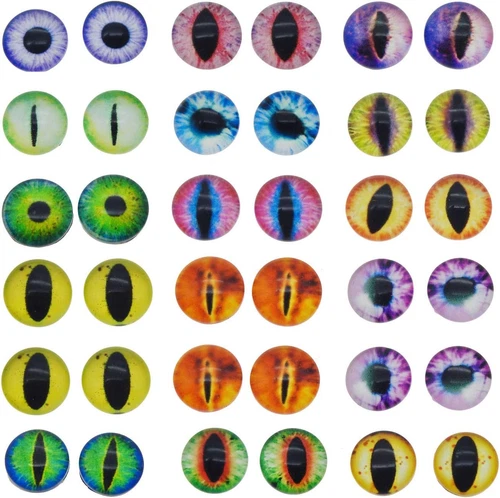 20pcs Mixed Style Dragon Eyes Glass Cabochon Dome for Adult Crafts Making Jewelr video thumbnail