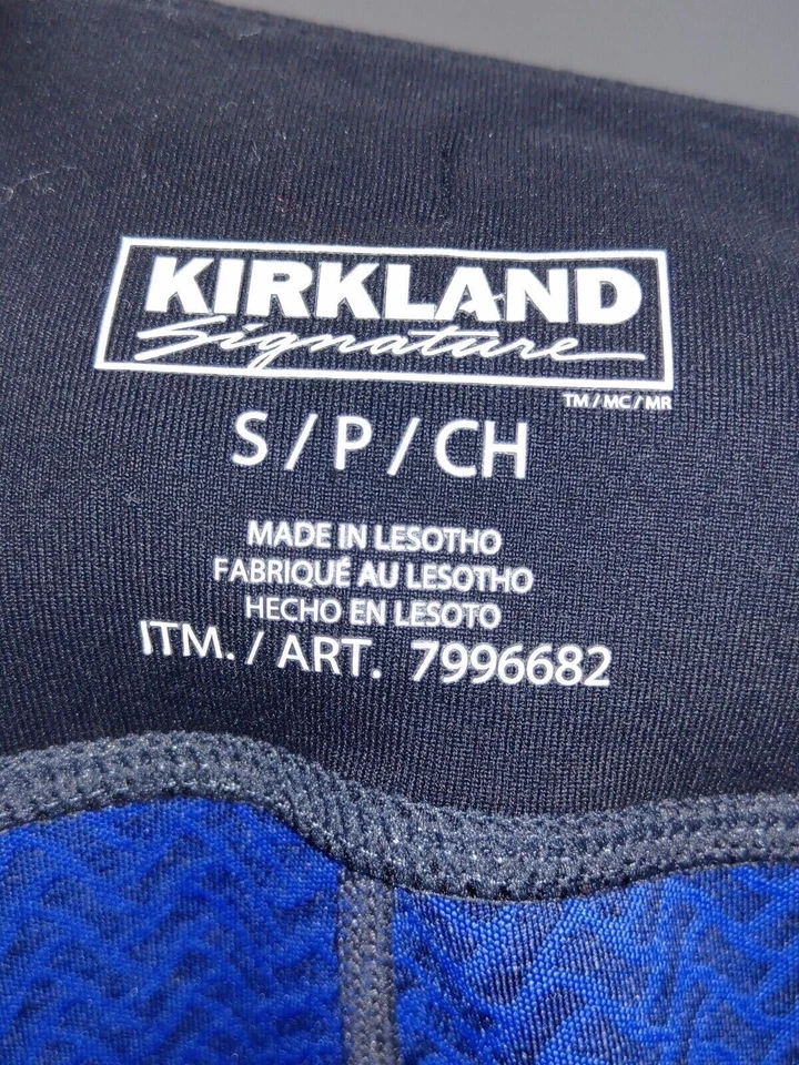 Leggings Kirkland Signature Activewear para mujer talla pequeña azul/negro S Foto 2 de 3