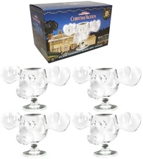 National Lampoon's Christmas Vacation Griswold Moose Mug 8oz Glass Set Of 4