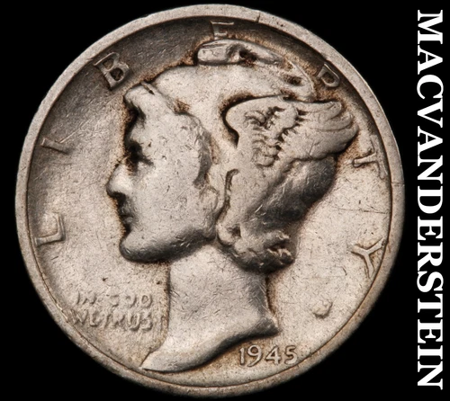 1945-S Mercury Dime- Silver- Scarce Better Date No Reserve #J4740