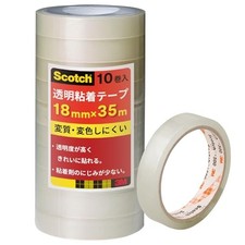 3M Scotch Clear Tape 10-Pack 18mm x 35m Large Roll 500-3-1835-10Pfrom JP