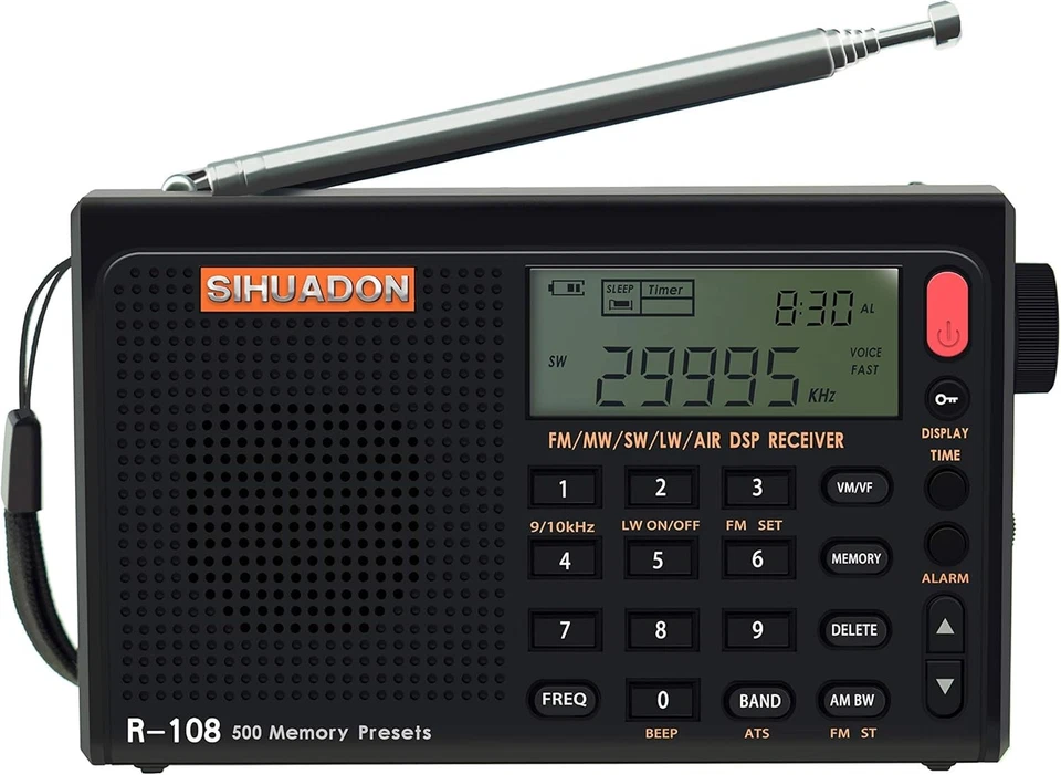 SIHUADON R108 Petit Court Wave Radio Portable Haut Sensibilité Réception Japon