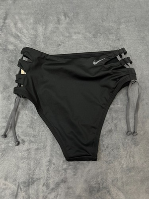 #ad Nike Bikini Bottoms Womens Small Black Side Lace Up Cheeky Pacific High Waist $29.99