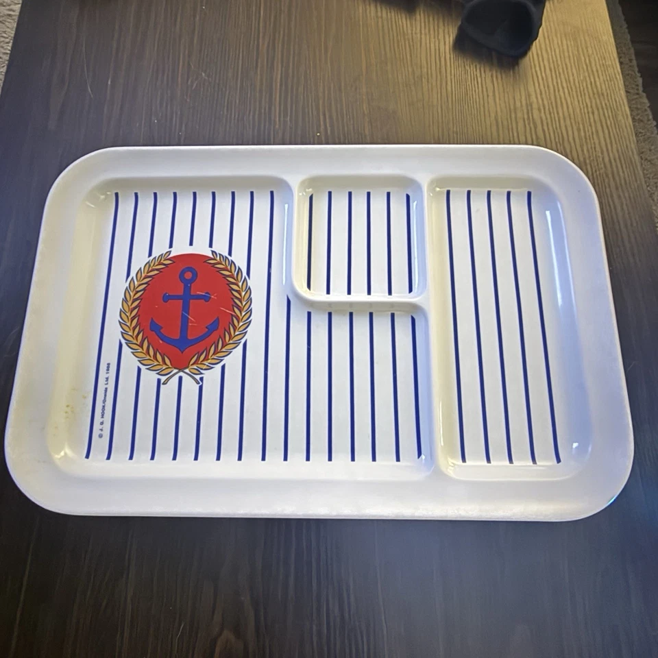 Vintage 1988 J.G. Hook × Oneida Nautical Anchor Divided Tray Made in USA - Image 2 of 4