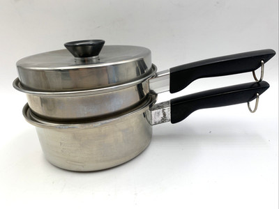 PRESTIGE SIGNATURE WARDS STAINLESS STEEL TRI-PLY 1.5 Qt Pot W/ Double Boiler Lid