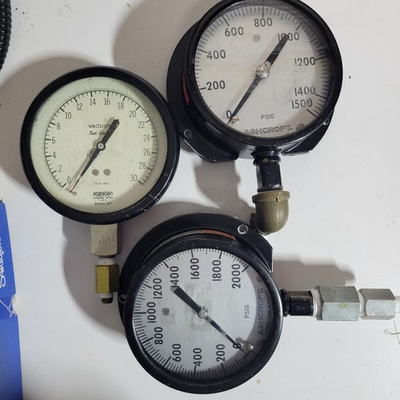 #ad Vintage Pressure Vacuum Gauge lot of 3 $45.00