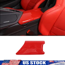 ABS Red Interior Center Console Arm rest Lid Overlay Trim Fits Corvette C8 20-24