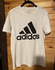 Adidas Amplifier Tee Shirt Womens S/P-White Spell Out Graphic Cotton Ladies