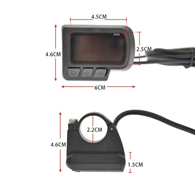 Display LCD EN06 Per Bici Elettrica, Compatibile 24V 36V 48V, Monitor Batteria E Chilometraggio, Materiale ABS Resistente