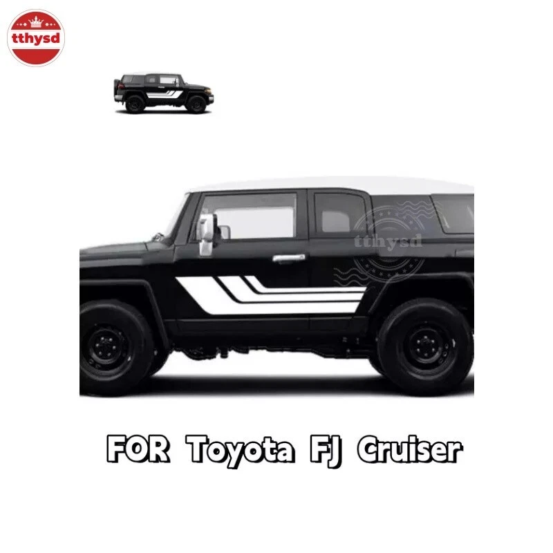 PARA Toyota FJ Cruiser Gráficos 2 PIEZAS Carreras Deportivas Puerta Lateral Adhesivo Vinilo Foto 4 de 4