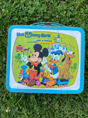 Vintage 1970s Walt Disney World Mickey & Friends Metal Lunch Box