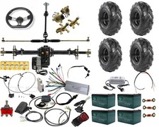 30" Complete Go kart Rear Differential Axle Kit 48V 1000W Electric Motor Wheels