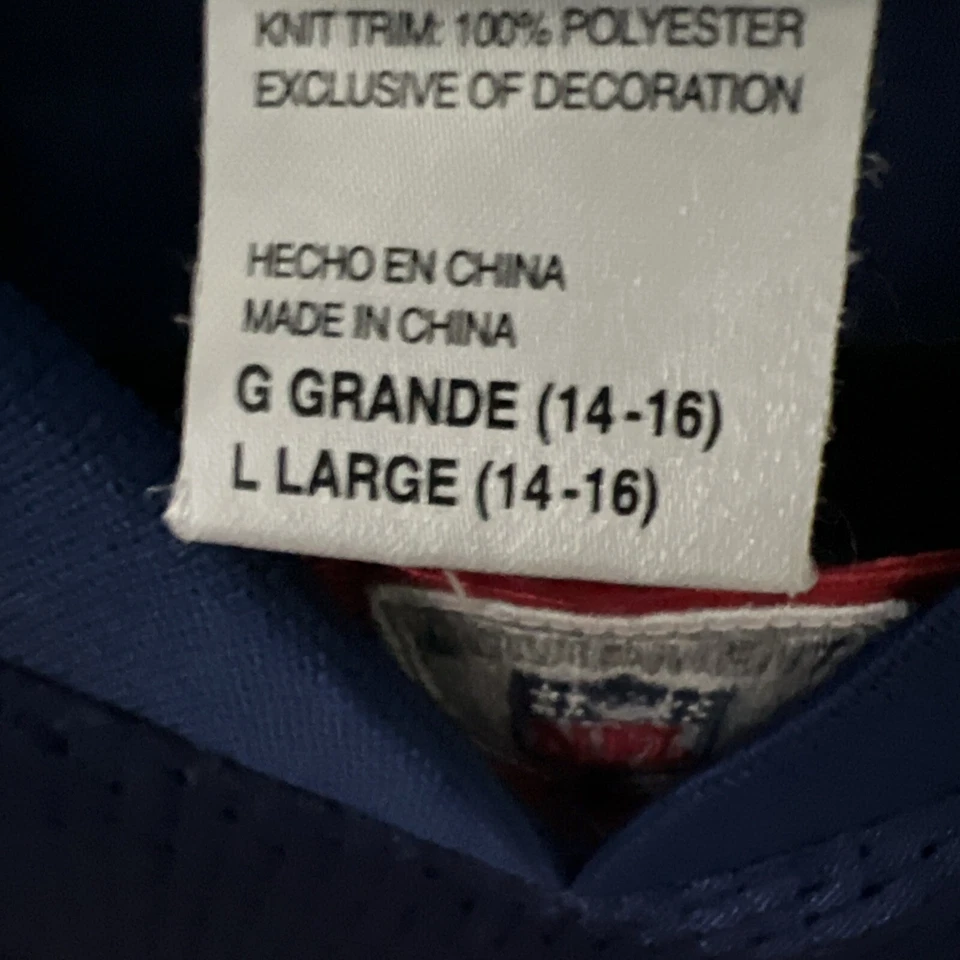 VINTAGE New York Giants Jersey BOYS LARGE 14-16 Eli ManningReebok Blue On Field - Image 3 of 4