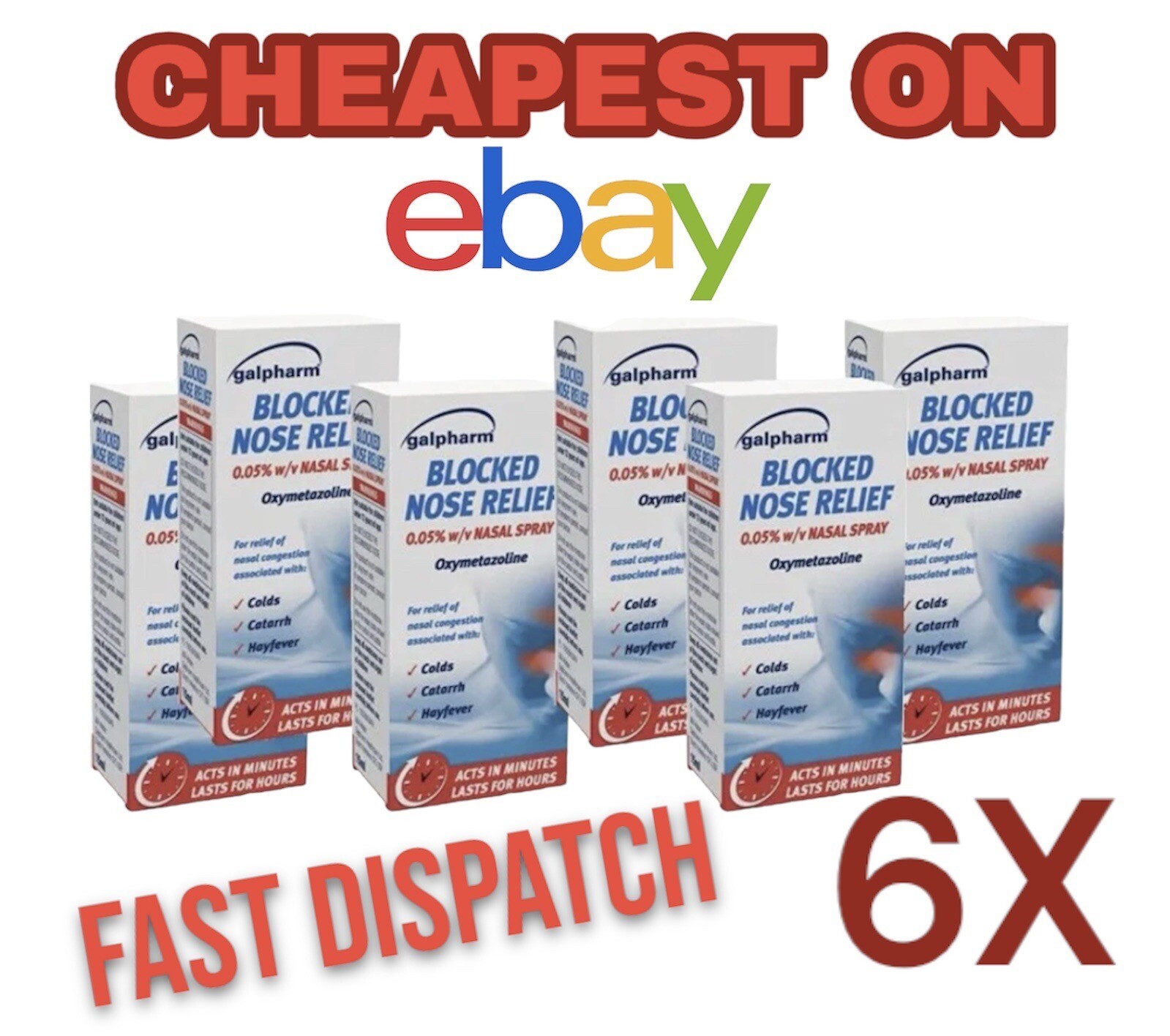 6 x GALPHRAM BLOCKED NOSE RELIEF NASAL SPRAY COLDS FLU HAY FEVER CATARRH eBay