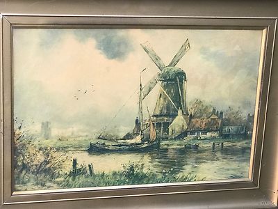 FORSTER ROBSON Original 1930s Landscape Watercolor Vintage Modern Signed Framed